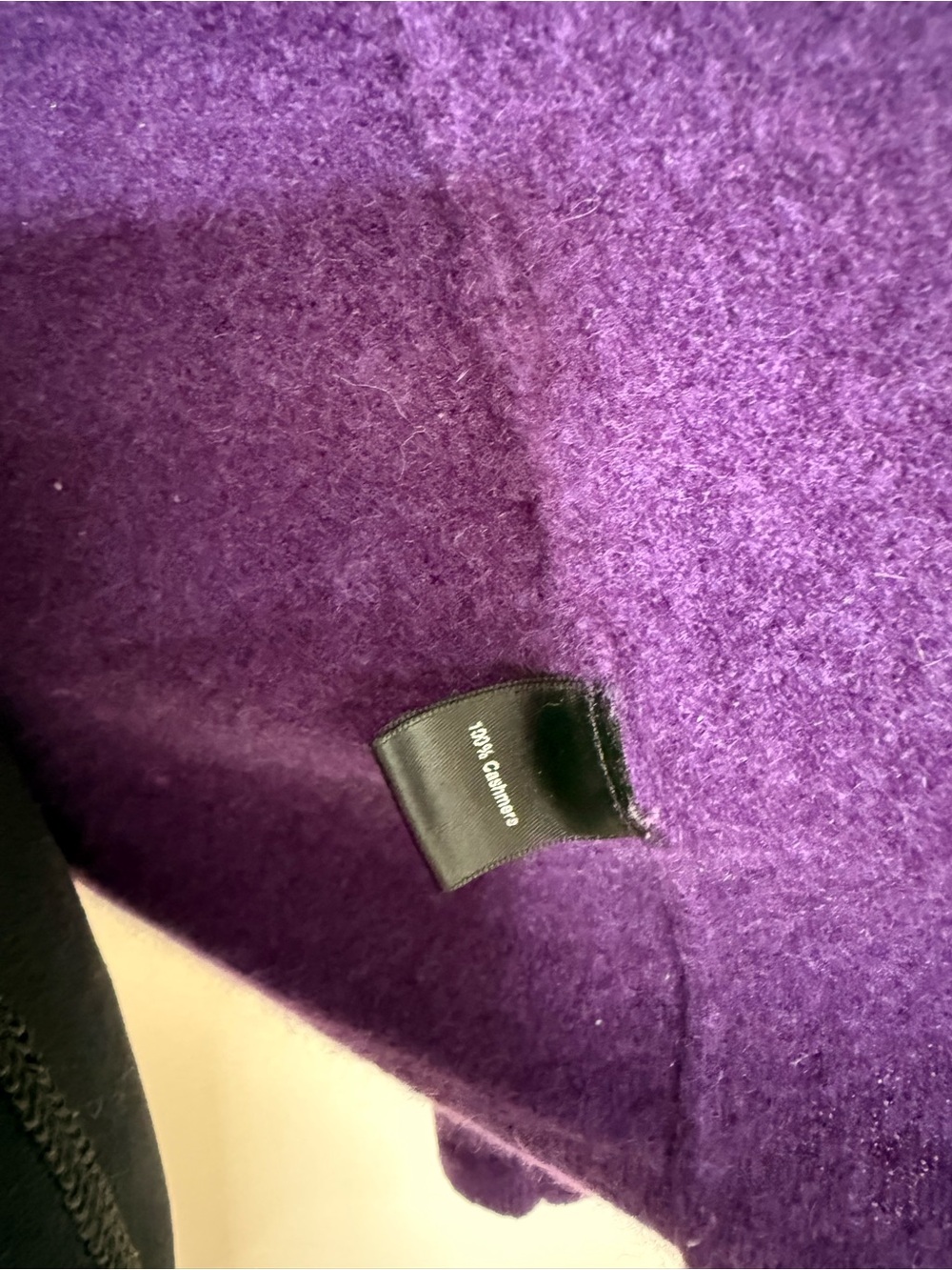 Saks Fifth Avenue BLACK 100% Cashmere Purple Waterfall Cardigan Quiet Luxury - Picture 6 of 7